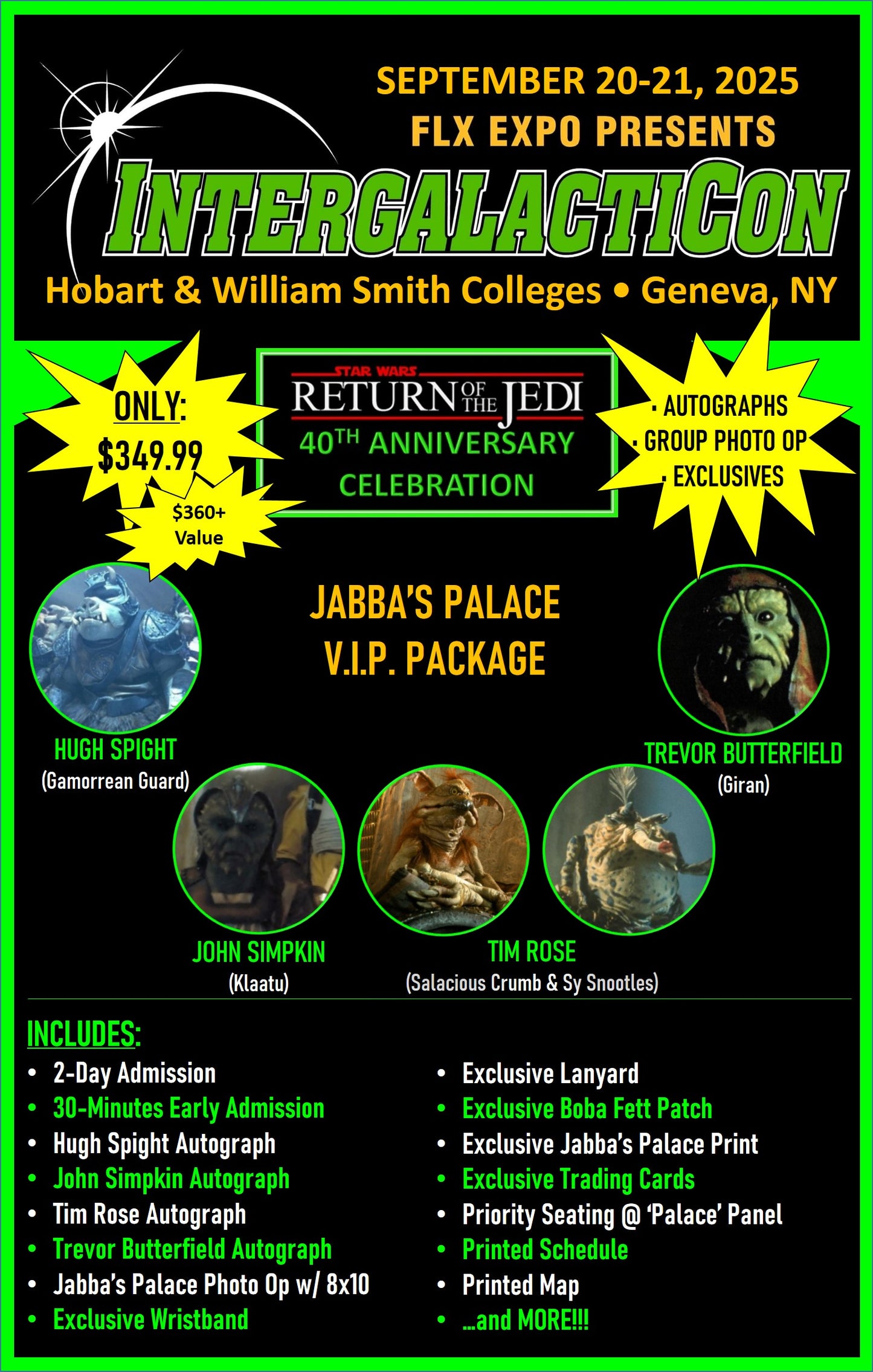 Jabba's Palace Reunion V.I.P. Package