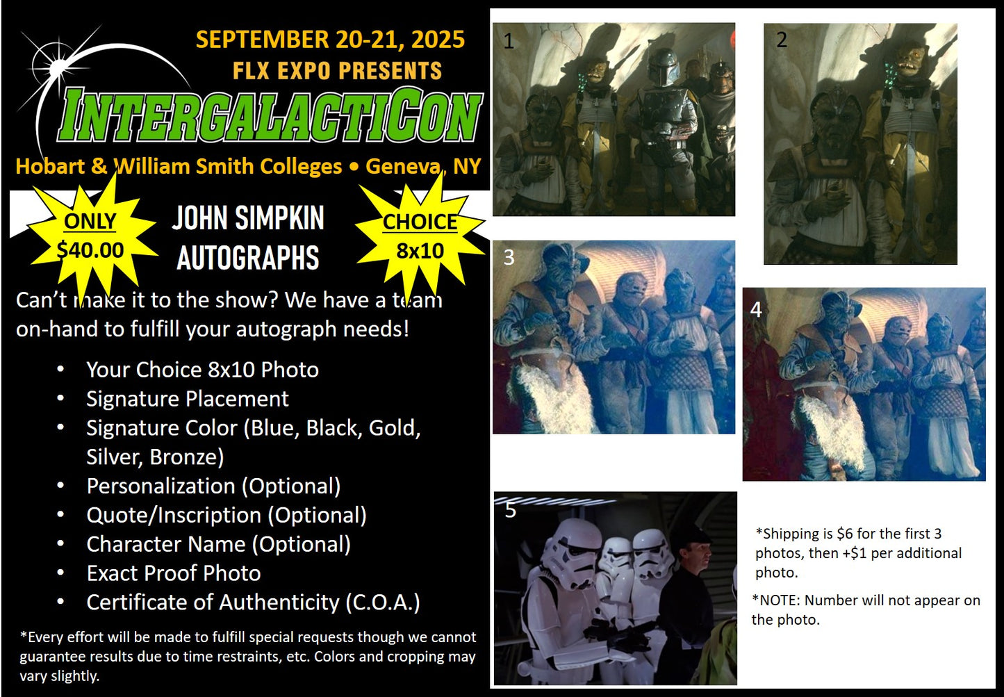 John Simpkin 8x10 Autograph - PREORDER