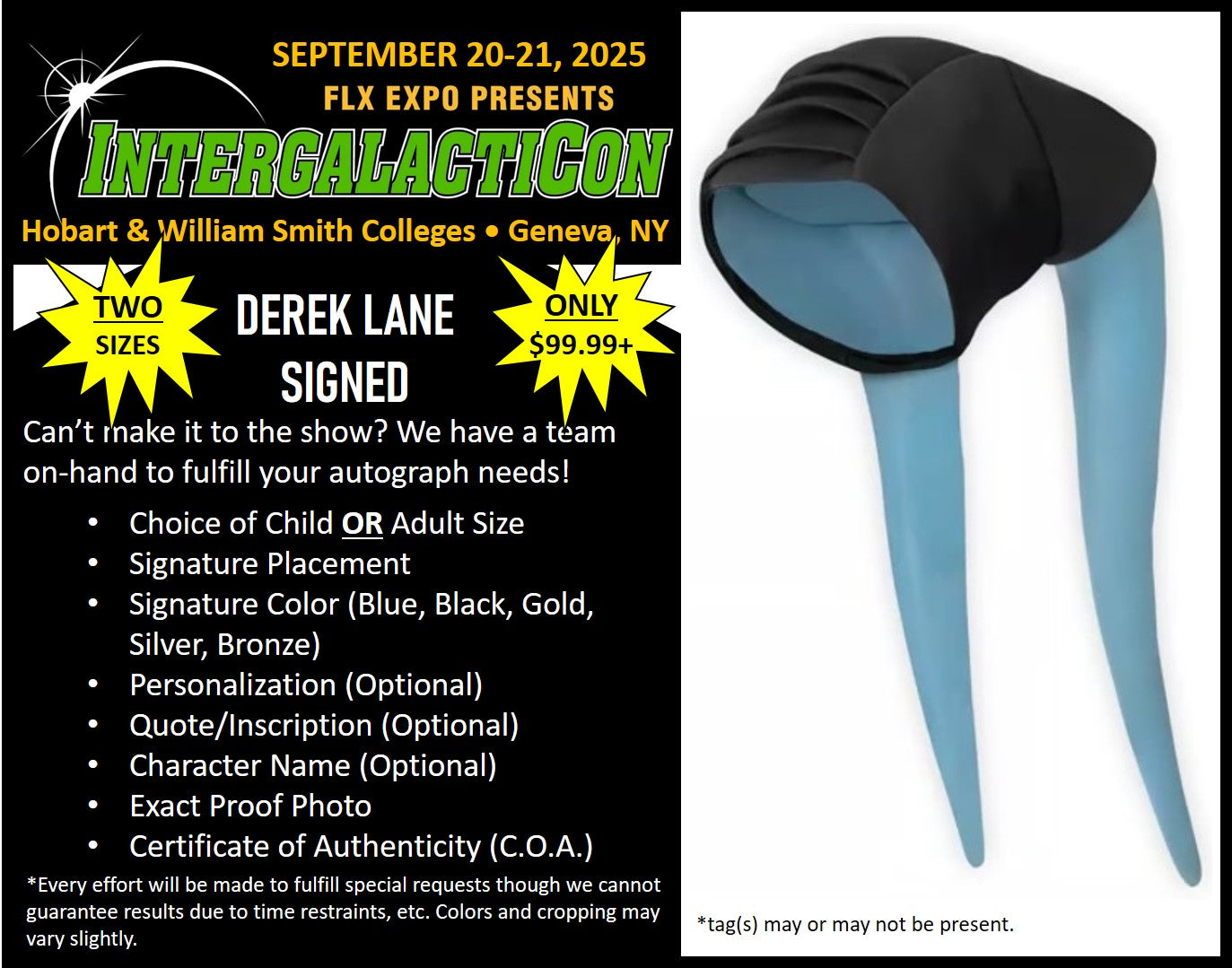 Derek Lane Signed Blue Twi'lek Lekku Headpiece - PREORDER