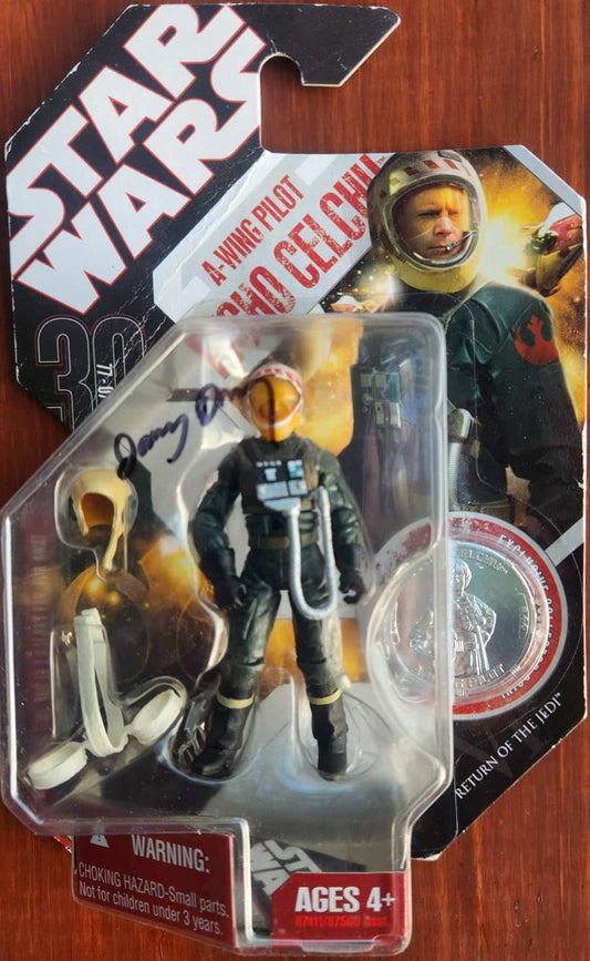 Danny D'Arcy SIGNED 'TAC' A-Wing Pilot Tycho Celchu Figure *DAMAGED