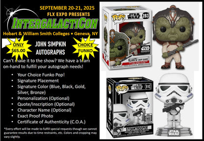John Simpkin Funko Pop! Autograph - PREORDER