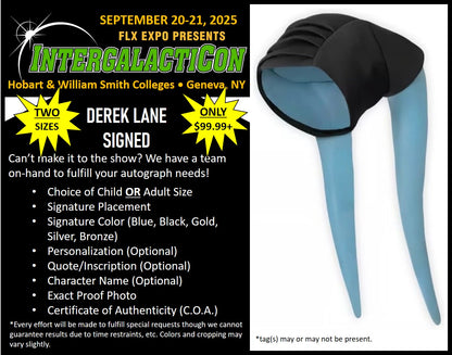 Derek Lane Signed Blue Twi'lek Lekku Headpiece - PREORDER